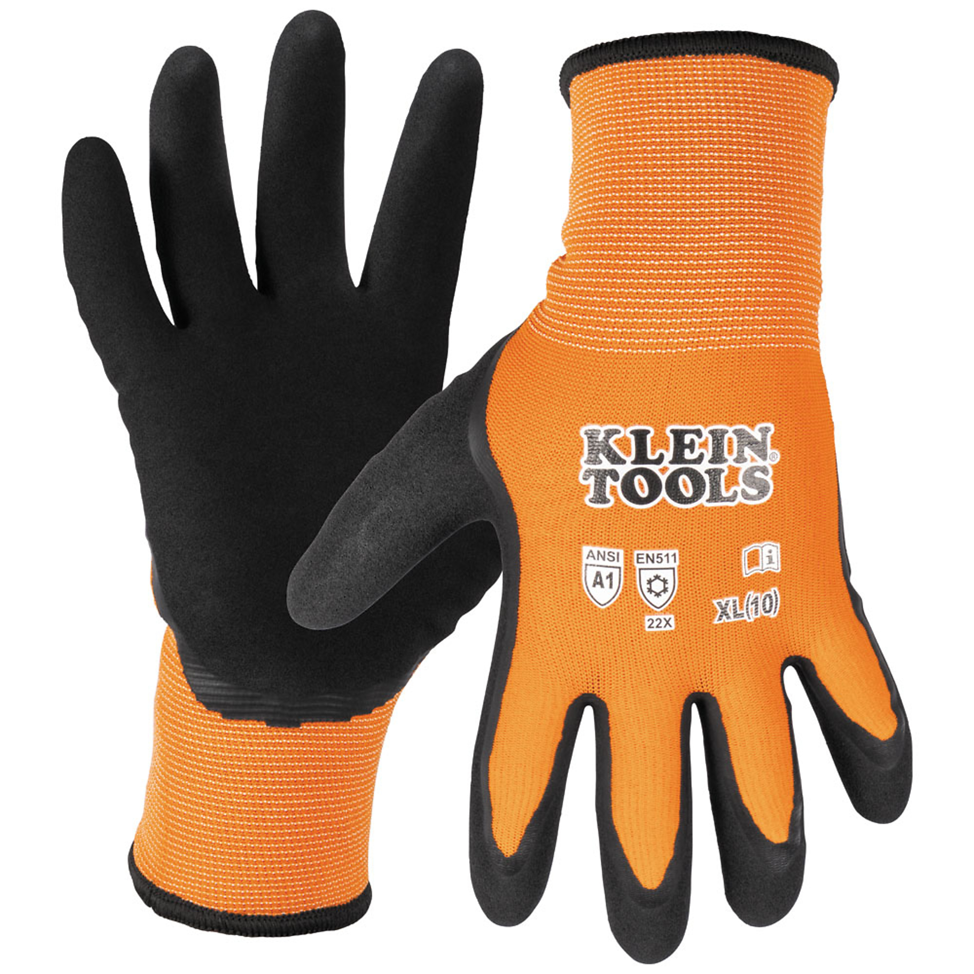 Klein Tools Winter Knit Dipped Gloves, Cut Level A1, Touchscre